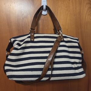 Striped Navy and Brown Women's Bag